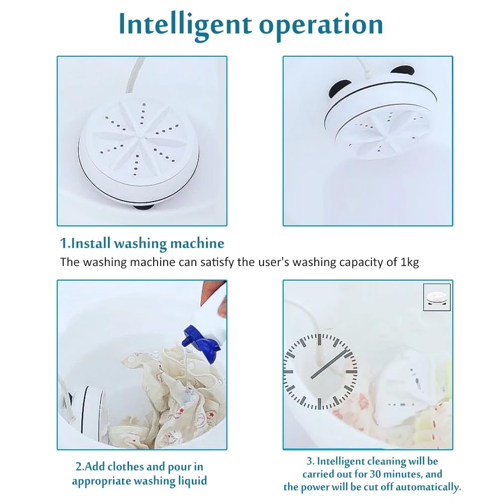 2-in-1 Mini Portable Turbine Washer/ غسالة توربينية صغيرة محمولة ٢ في ١