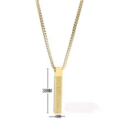 Islamic Ayat ul Kursi Bar Pendant Necklace