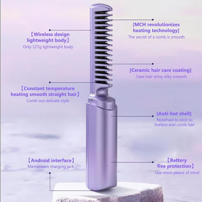 Premium Cordless Portable Hair Straightener | مكواة شعر لاسلكية ومحمولة عالية الجودة